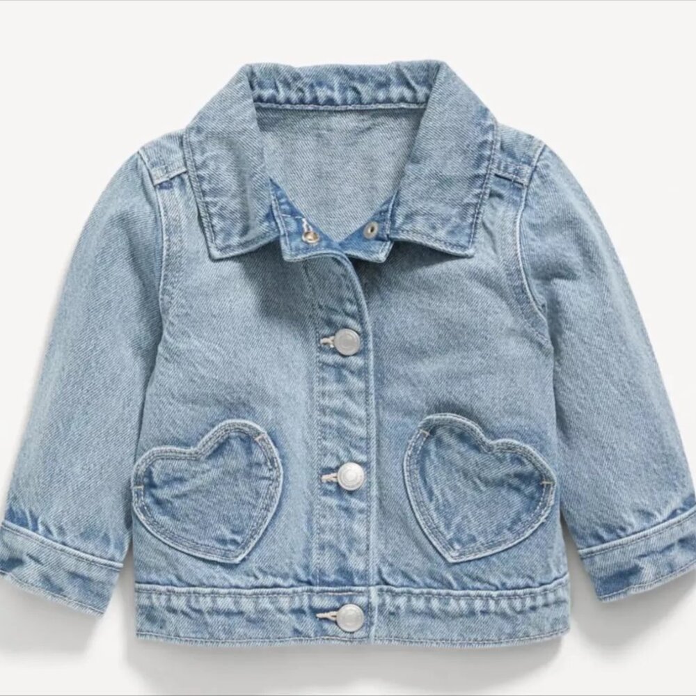 Old Navy Heart Pocket Trucker Jean Jacket 6-12 Months